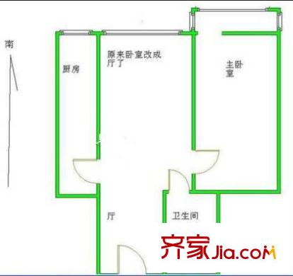 阜成路甲3号院户型图户型图 1室1厅1卫1厨