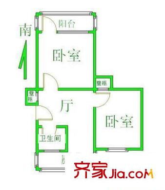 小馬廠南里戶型圖戶型圖 2室1廳1衛(wèi)1廚
