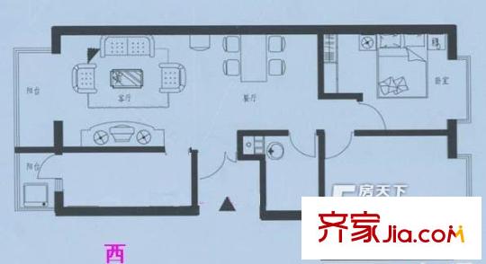 久居名園戶型圖戶型圖 2室1廳1衛(wèi)1廚