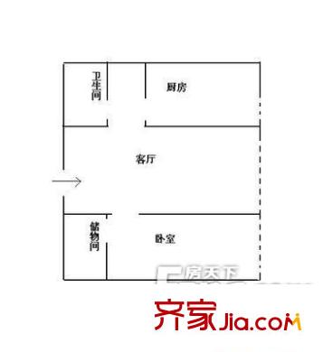 久居名園戶型圖戶型圖 1室1廳1衛(wèi)1廚