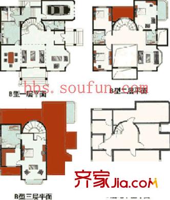 枫露皇苑二期户型图户型图 4室3厅4卫1厨