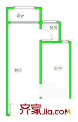 小稿村户型图户型图 1室1厅1卫1厨