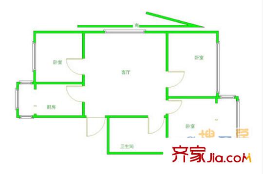 西潞南里户型图户型图 3室1厅1卫1厨
