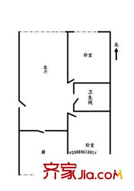西潞南里户型图户型图 2室1厅1卫1厨