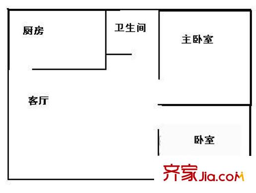 小稿村户型图户型图 2室1厅1卫1厨