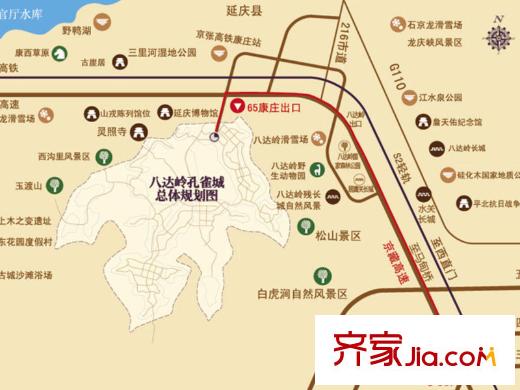 八達(dá)嶺孔雀城交通圖