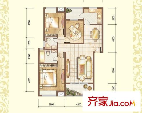劉蘭塑胡同戶型圖戶型圖 3室2廳2衛(wèi)1廚