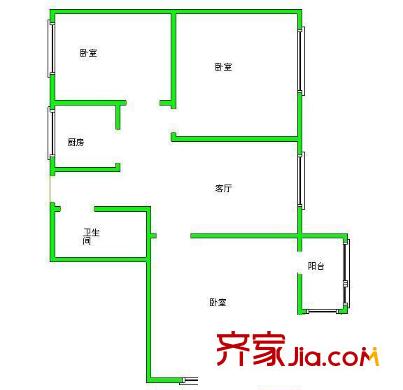 里仁街6號(hào)院戶型圖戶型圖	 3室1廳1衛(wèi)1廚