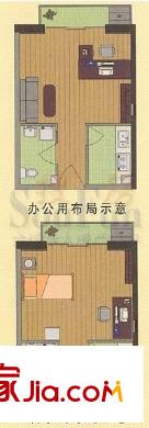 荣上居户型图J户型 1室