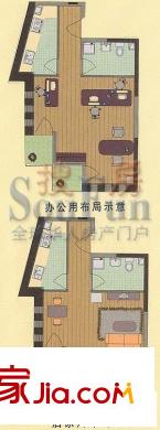 荣上居户型图A户型 1室1厅1卫1厨