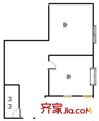 建功東里戶型圖戶型圖 2室1廳1衛(wèi)1廚