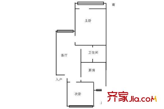 建功東里戶型圖戶型圖 2室1廳1衛(wèi)1廚