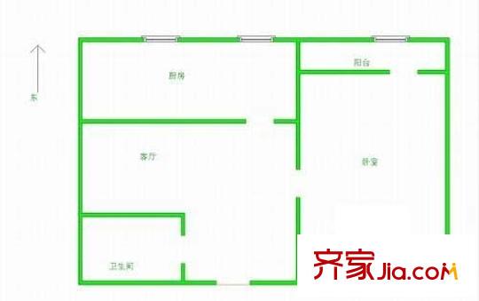 建功東里戶型圖戶型圖 1室1廳1衛(wèi)1廚