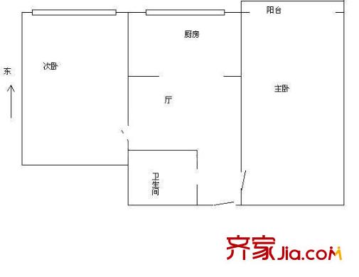 建功東里戶型圖戶型圖 2室1廳1衛(wèi)1廚