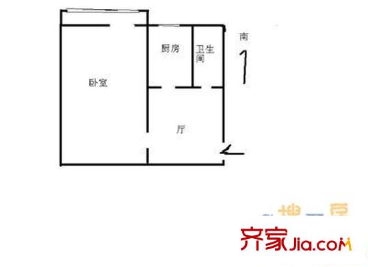 虎坊路小區(qū) 1室 戶型圖