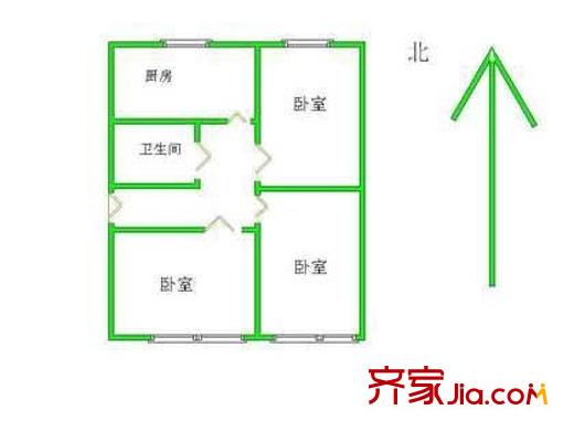 虎坊路小區(qū)戶型圖戶型圖 3室1衛(wèi)1廚