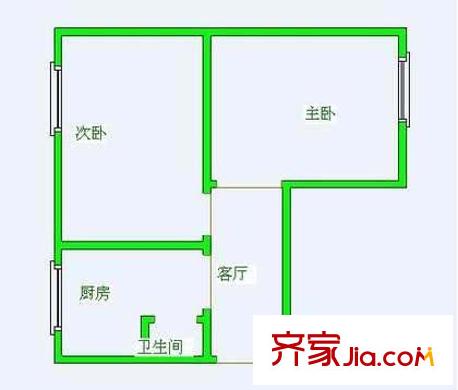 虎坊路小區(qū)戶型圖戶型圖 2室1廳1衛(wèi)1廚