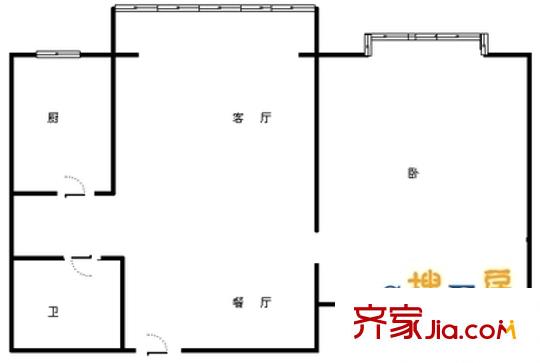 兴琦家园户型图户型图 1室1厅1卫1厨