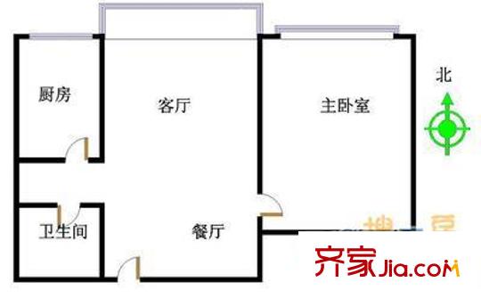 兴琦家园户型图户型图 1室1厅1卫1厨
