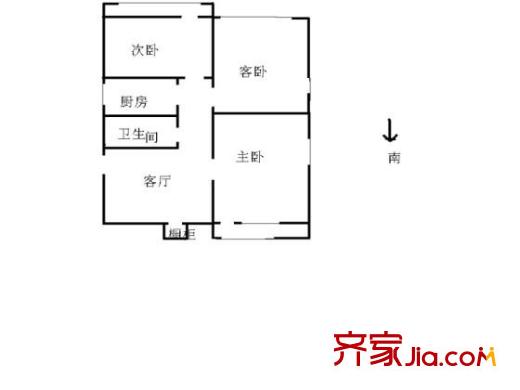 劉蘭塑胡同戶型圖戶型圖 3室1廳1衛(wèi)1廚