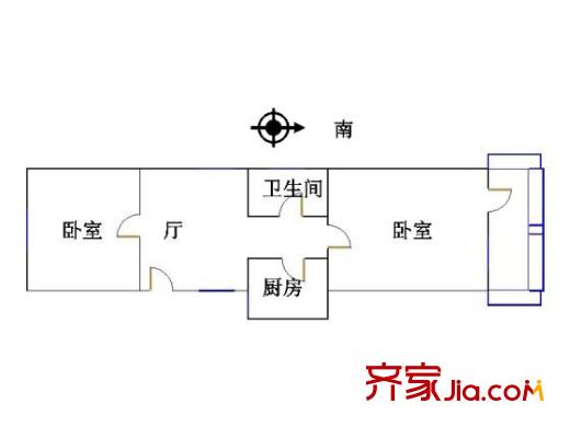 劉蘭塑胡同戶型圖戶型圖 2室1廳1衛(wèi)1廚