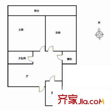 月壇北小街戶型圖戶型圖 2室2廳1衛(wèi)1廚