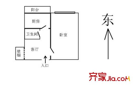 月壇北小街戶型圖戶型圖 1室1廳1衛(wèi)1廚