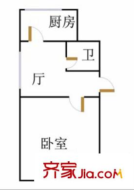 月壇北小街戶型圖戶型圖 1室1廳1衛(wèi)1廚