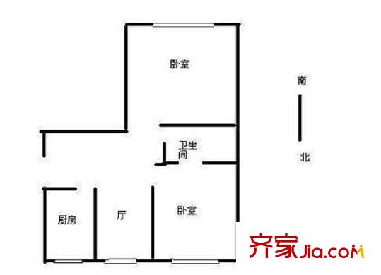 里仁街6號(hào)院戶型圖戶型圖	 2室1廳1衛(wèi)1廚