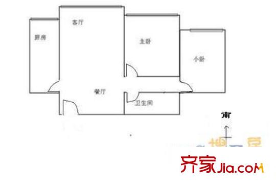 新村一里户型图户型图 2室2厅1卫1厨