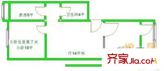 新村一里户型图户型图 2室1厅1卫1厨