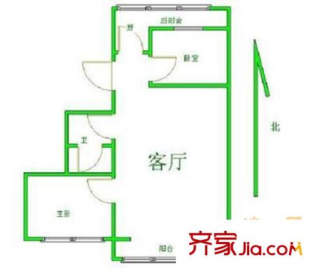 裕龙花园五区户型图2室 户型图 2室1厅1卫1厨