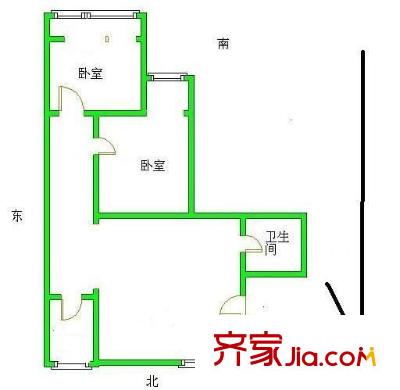 裕龙花园五区户型图2室 户型图 2室1厅1卫1厨