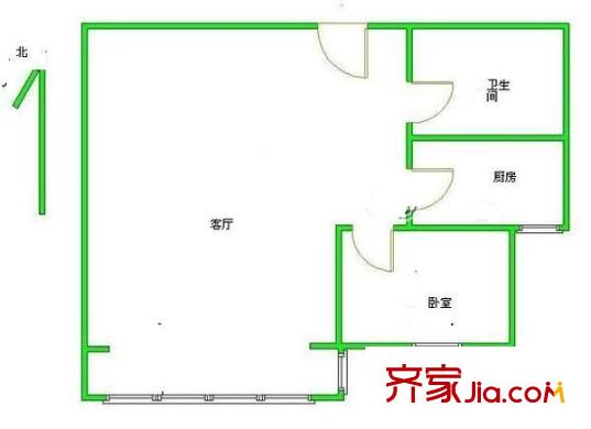 裕龙花园五区户型图1室 户型图 1室1厅1卫1厨
