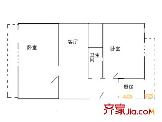 新村一里户型图户型图 2室1厅1卫1厨