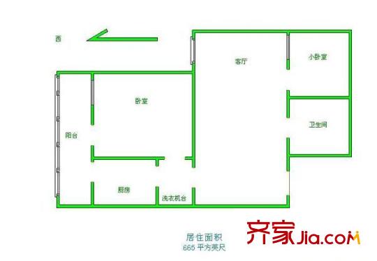 角湾小区 2室 户型图