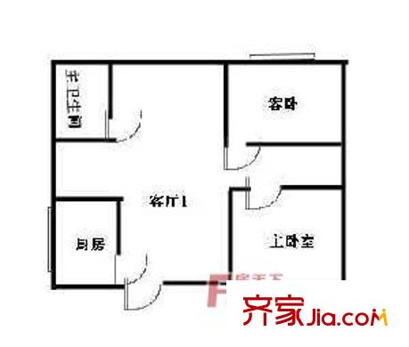 小石橋胡同戶型圖戶型圖 2室1廳1衛(wèi)1廚