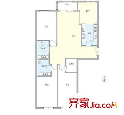 朗琴園 3室 戶型圖