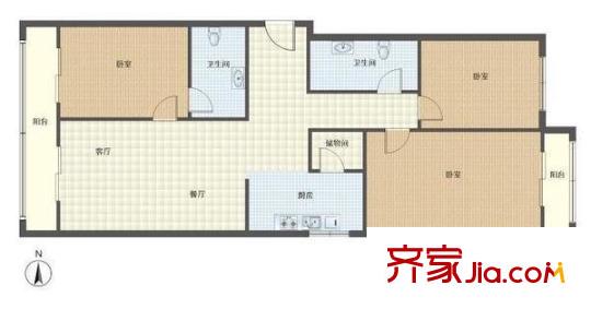 朗琴園 3室 戶型圖