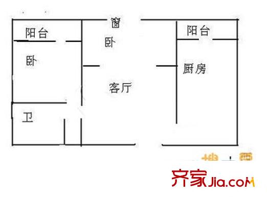 杏林苑户型图户型图 2室1厅1卫1厨