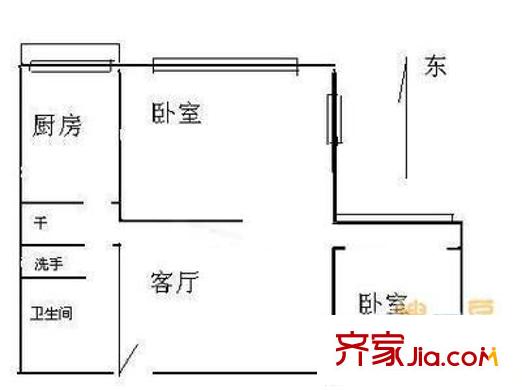 杏林苑户型图户型图 2室1厅1卫1厨
