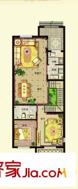 阿凯笛亚庄园户型图N2-2b一层户型图 1室3厅1卫2厨