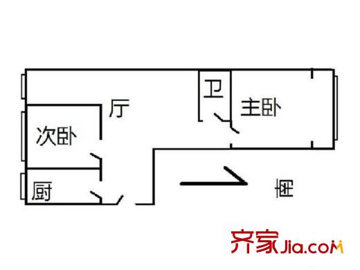 景泰西里西区 2室 户型图
