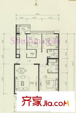 本家润园户型图户型图 3室2厅2卫1厨