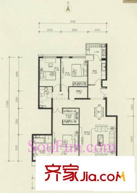 本家润园户型图户型图 3室2厅2卫1厨
