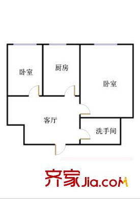 西潞园小区户型图户型图 2室1厅1卫1厨