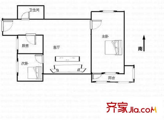 宣武門東大街戶型圖戶型圖 2室1廳1衛(wèi)1廚
