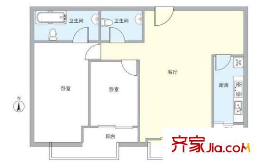 朗琴園 2室 戶型圖