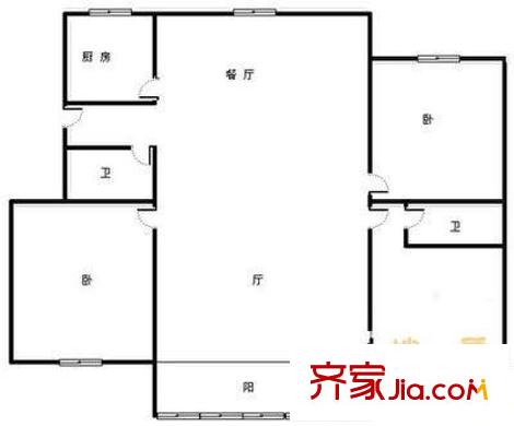 杏林苑户型图户型图 3室2厅2卫1厨
