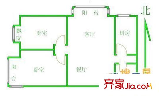 慧时欣园一期 2室 户型图